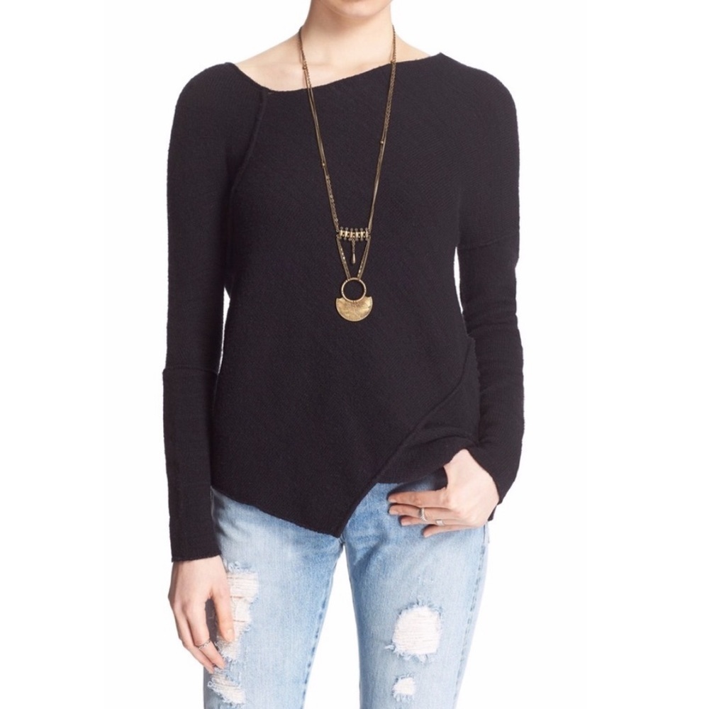 NWT Free People Black Wool Love &‎ Harmony Sweater